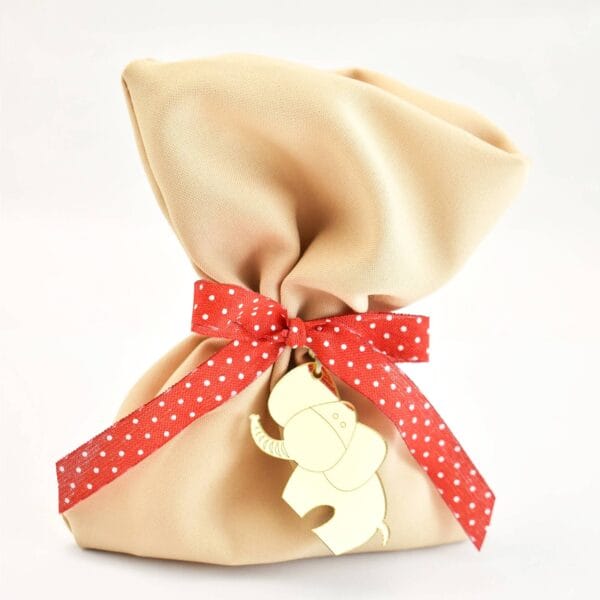 Μπομπονιέρα Υφασμάτινο Πουγκί Ελεφαντάκι