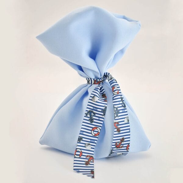 Μπομπονιέρα Υφασμάτινο Πουγκί Γαλάζιο Ναυτικό