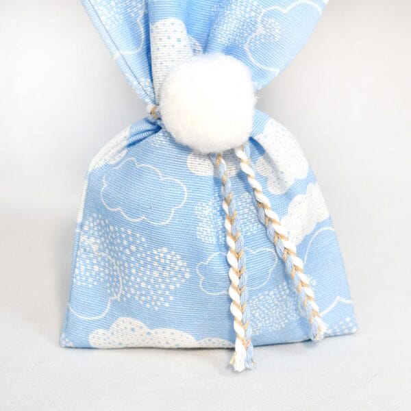 Μπομπονιέρα Υφασμάτινο Πουγκί  Γαλάζιο Συννεφάκι