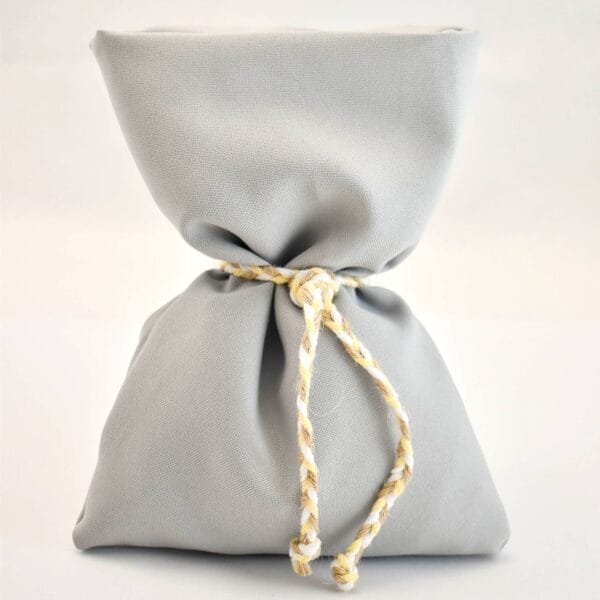 Μπομπονιέρα Υφασμάτινο Πουγκί Γκρι