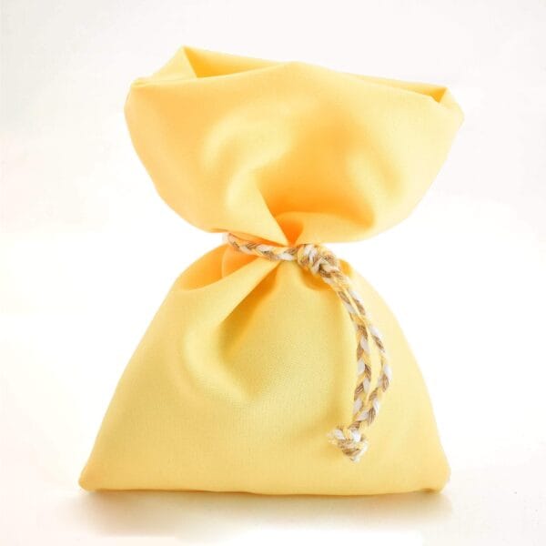 Μπομπονιέρα Υφασμάτινο Πουγκί Κίτρινο