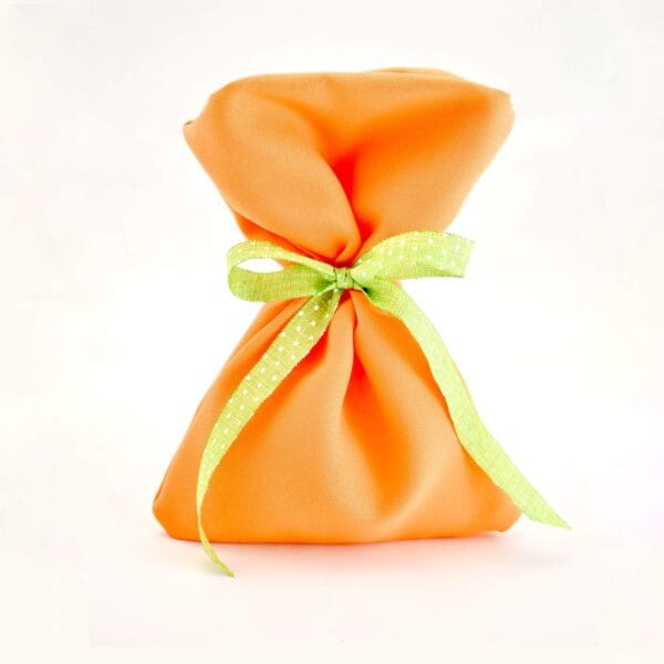 Μπομπονιέρα Υφασμάτινο Πουγκί Πορτοκαλί