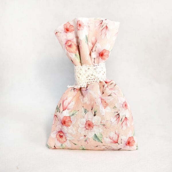 Μπομπονιέρα Υφασμάτινο Πουγκί Romantic