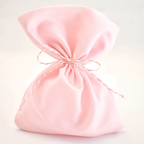 Μπομπονιέρα Υφασμάτινο Πουγκί Ροζ