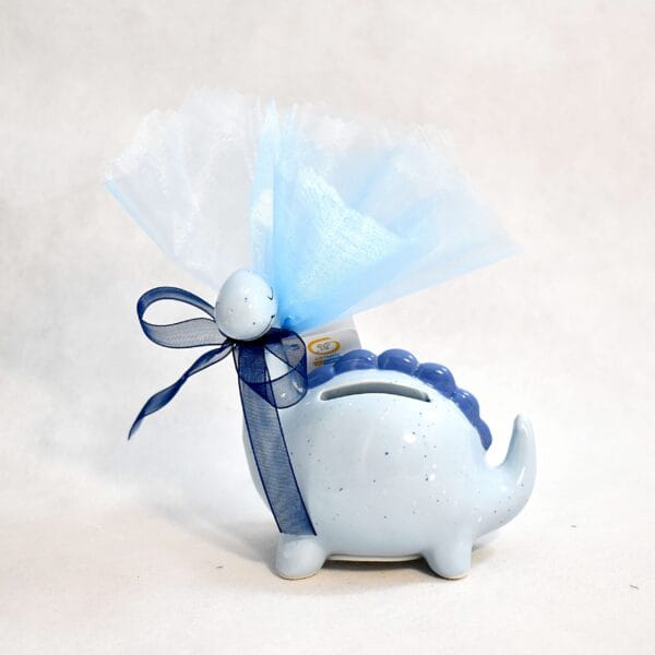 Μπομπονιέρα Δεινόσαυρος Κουμπαράς Γαλάζιο